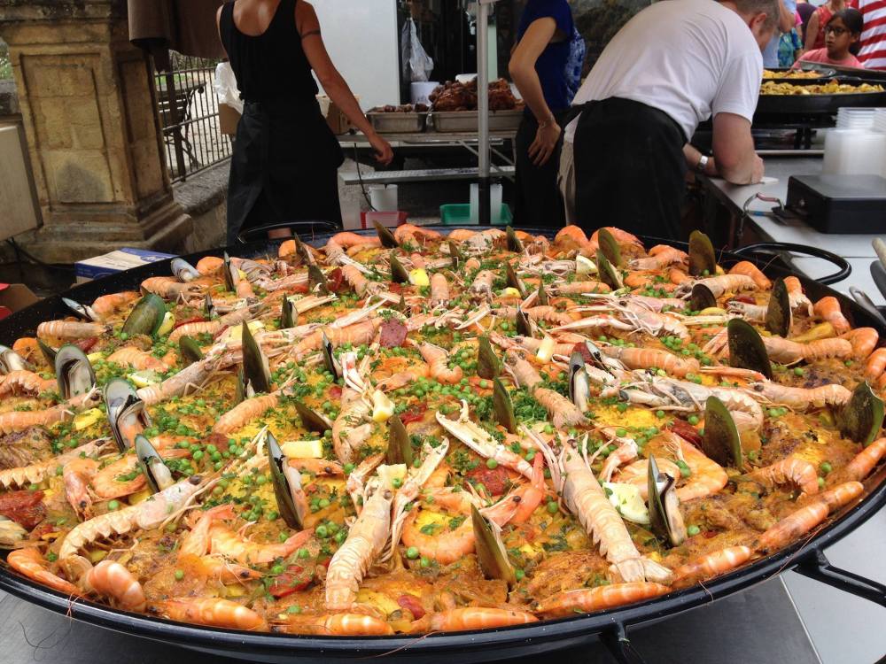Monster paella at the weekly market in Sarlat-le-Caneda, France